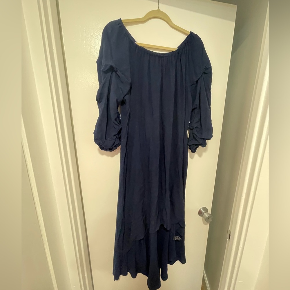MSK navy blue high low dress